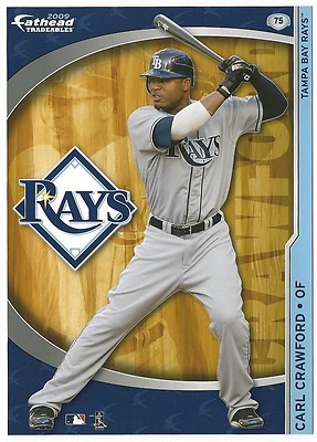CARL CRAWFORD FATHEAD TRADEABLES REMOVABLE STICKER TAMPA BAY RAYS LOGO 2009 #75