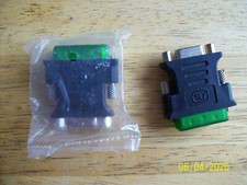 VGA HD15 Female to DVI-A 12 5 Pin Male Adapter Monitor Converter Gold Lot of 2