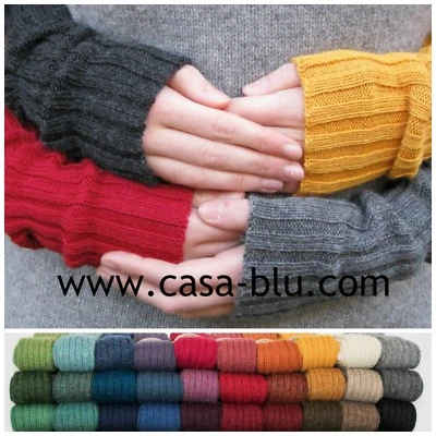 Pulswärmer reine Alpaka Wolle Armstulpen Arm Stulpen Baby-Alpaka de Colores