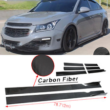 For Chevrolet Chevy Cruze78.7 Carbon Fiber Side Skirt Extension Lip Rocker