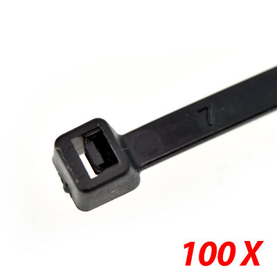 100 Nylon Plastic Cable Zip Ties Wire Self Lock Loop Wrap Trim 50 LBS 14'' Black