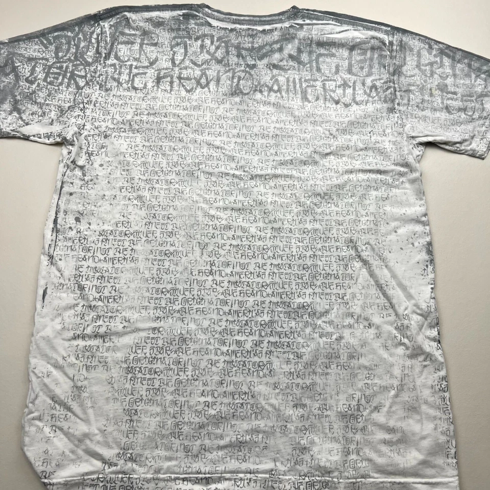 Camiseta AOP Skate Punk Para Hombres 2XL Blanca Gris Calavera Punk Estampado Completo Tatuaje Foto 2 de 4