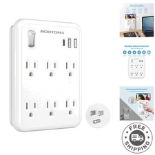 Multi-Plug USB Wall Outlet Extender with 490J Surge Protection for Home  Office