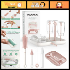 7-in-1 Baby Bottle Cleaning Kit - Silicone Brushes, Soap Dispenser Drying Rack