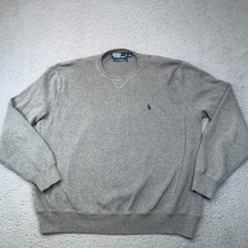 Polo Ralph Lauren Sweater Mens XL Gray Crewneck Pony Logo Cotton Pullover