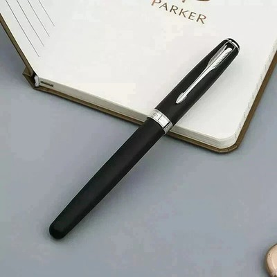 Good Matte Black/White Clip Parker Sonnet Series Fine (F) Nib Fountain Pen