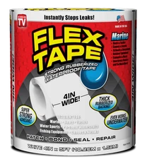 Flex Seal Strong Rubberized Waterproof Flex Tape, 4" x 5 foot roll. White
