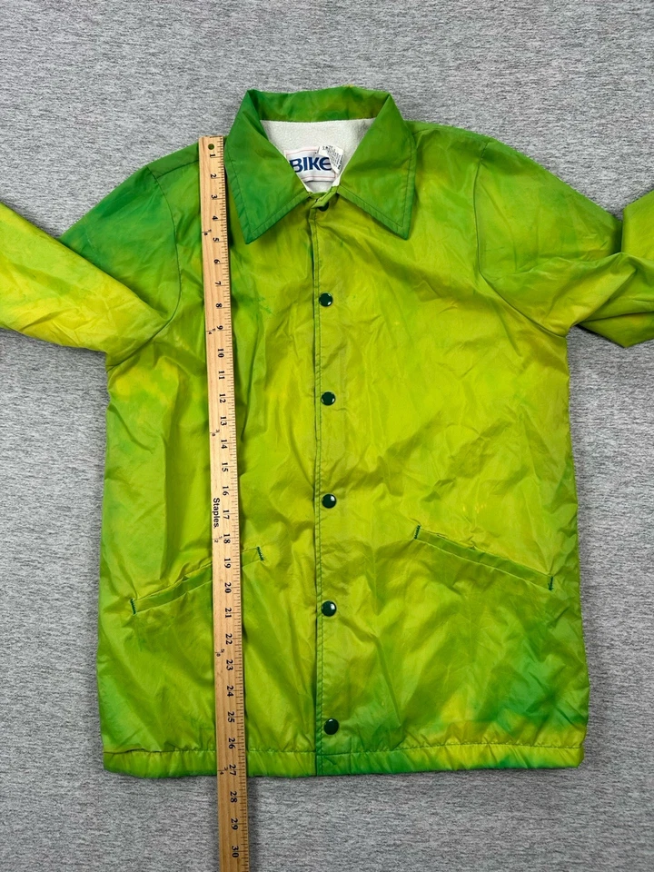 Chaqueta de Bicicleta De Colección Para Hombres Pequeña Verde 4500 Cortavientos Forrada a Presión Hecha en EE. UU. Retro Foto 3 de 4