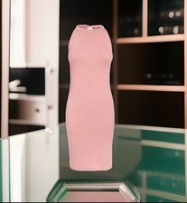 New Next Size 16 Blush Halter Neck Lace Back Dress Bodycon Shift Evening