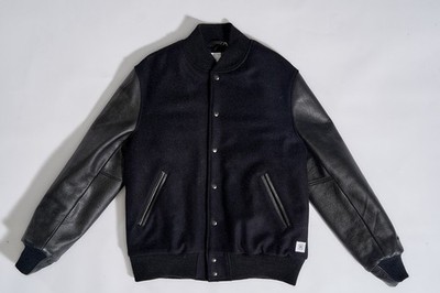 Reigning Champ x Golden Bear Albany Black Varsity Jacket Leather