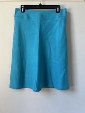 Women s Talbots Turquoise Blue A-Line Skirt Panel Stitch Tailored Size 8