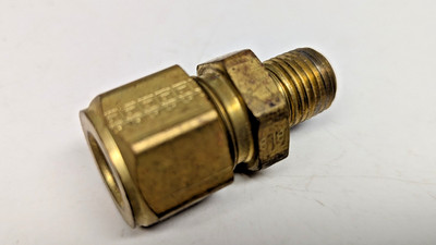 NOS Parker Brass 1/2'' CPI Tube x 1/4'' Male NPT Connector Fittting, 8-4 FBZ-B