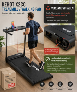 Kehot X2CC Laufband Walking Pad funktionsfähig mit Gehäuseschaden