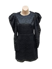 Express Black Lace Puff Sleeve Mini Dress NWT XS Cocktail Party Sheath