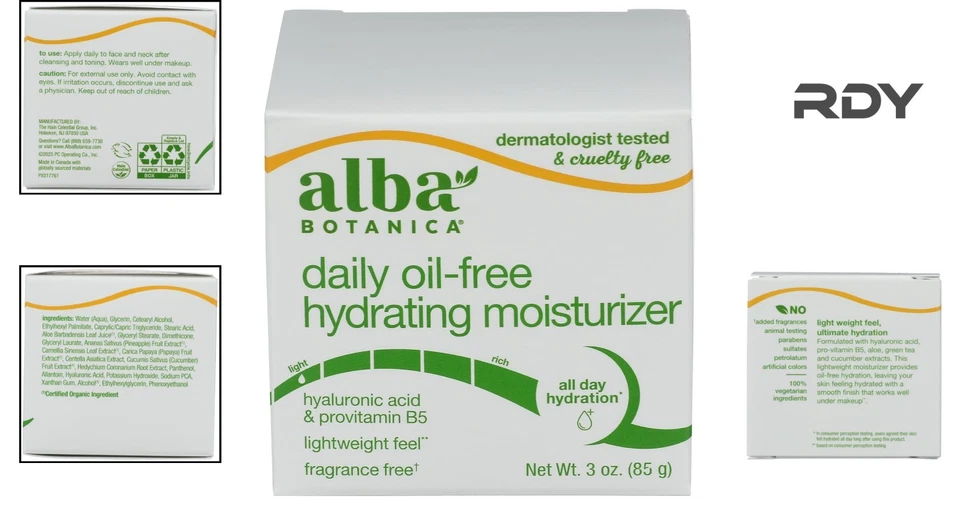 Luxurious Oil-Free Moisturizer with Aloe & Green Tea, 3 oz for All Skin Types - Image 2 of 4