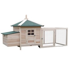77" Wooden Chicken Coop with Nesting Box Outdoor Hen House with Removable Tray
