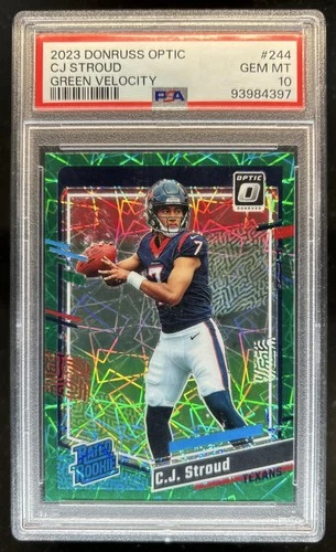 2023 Donruss Optic C.J. Stroud Green Velocity Prizm RC Rated Rookie #244 PSA 10