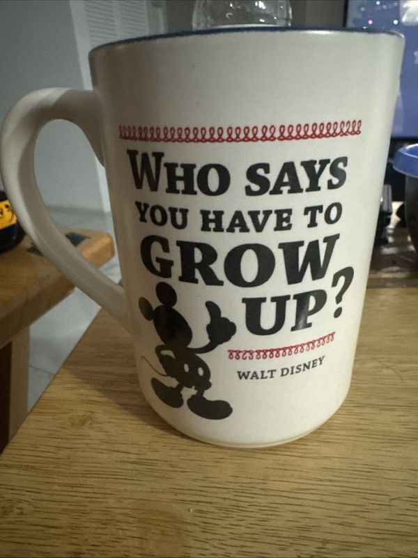 Hallmark Walt Disney “Who Says You Have To Grow Up” Mickey Mouse Coffee Mug