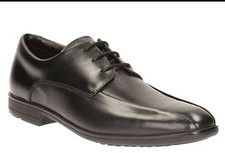 Image of Clarks Boys School Shoes Black Leather Willis Lad Smart Lace Up Shoes Size 4 G