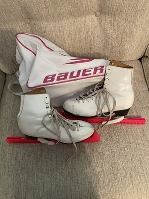 Kunststadt Sport Schlittschuhe UK Größe 7 mit Bauer weiß Schlittschuhtasche