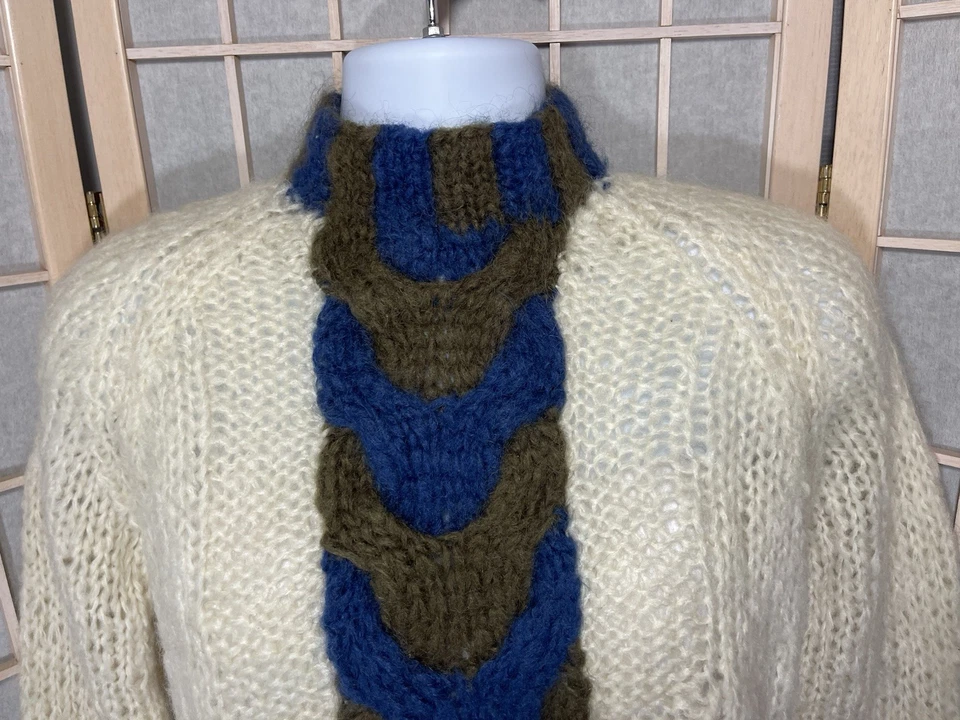 Vintage 60s Sportmaker Maidenform Hand Knit Italy Wool Mohair Cable Knit Sweater - Image 3 of 4