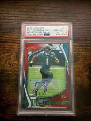 Panini 2021 Absolute Travis Etienne Jr. Rookie Red Spectrum Auto PSA 10 #112