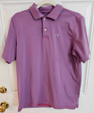 Vineyard vines Boys Pink Striped Performance Polo XL preppy nautical