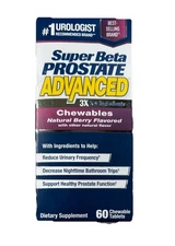 Super Beta Prostate Advanced Natural Berry Chewables 60 Tablets Exp 09/2026