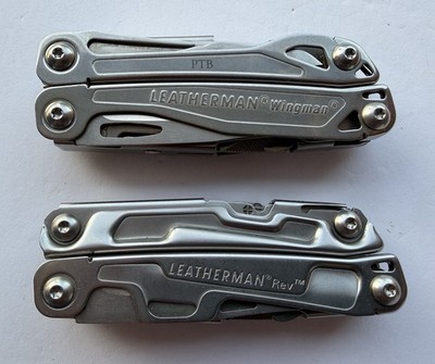 LEATHERMAN WINGMAN & REV, ADV. 14 TOOL STAINLESS STEEL MULTI TOOLS, LOT/SET OF 2