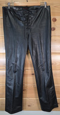 Ralph Lauren Leather Pants Women Size 10 32X31 Black
