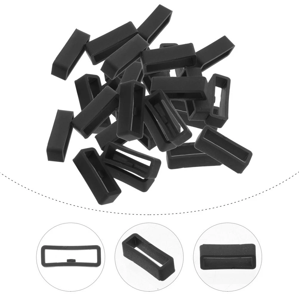 Sourcing Map 4 Anelli Ferma Cinturino Per Orologio In Silicone – Larghezza 20mm, Colori Vari, Antiscivolo - 2