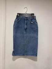 Gitano Denim Midi Denim Jean Skirt VTG Ruffle Border High Waist Size 3/4 Read