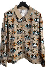 ADIDAS ORIGINALS MONOGRAM COACH CORDUROY ZIP JACKET JY2996 LOOSE FIT XXL KHAKI