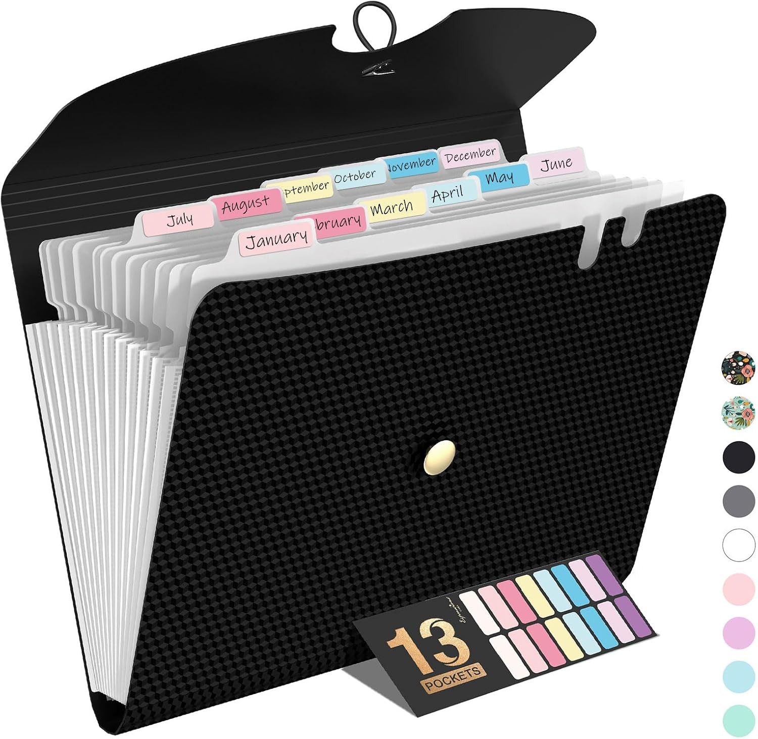 Letter/A4, 13 Pocket Accordion File Organizer, Expanding File Folders