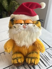 VINTAGE 1983 DAKIN GARFIELD SANTA CLAUS CHRISTMAS STUFFED ANIMAL PLUSH TOY