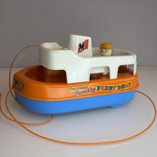 Vintage 1972 Matchbox Live-N-Learn Family Ferry Boat and 1 figure Retro Toy