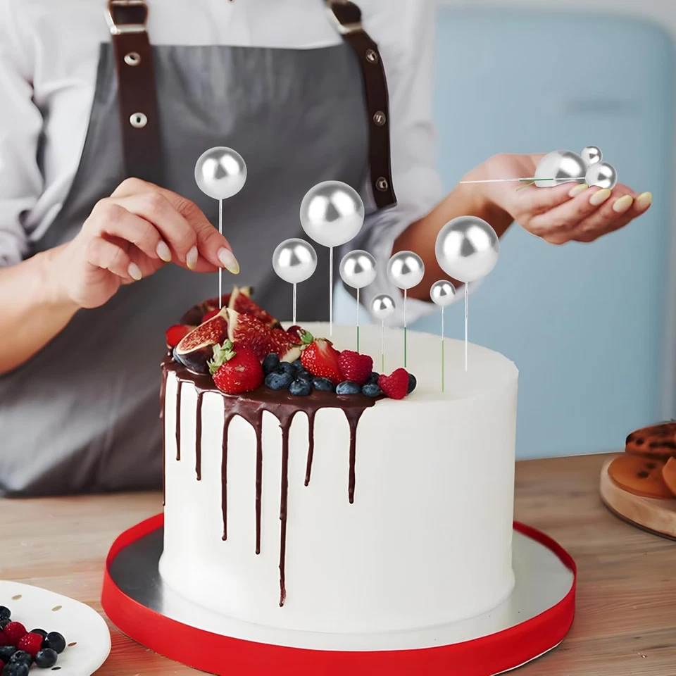 30 Palline Decorative per Torte, Topper per Compleanno, Decorazione per Torte Di - Immagine 4 di 4