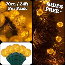 G12 LED Gold Globe Christmas Tree String Lights Indoor Outdoor XMAS 70ct. 24ft