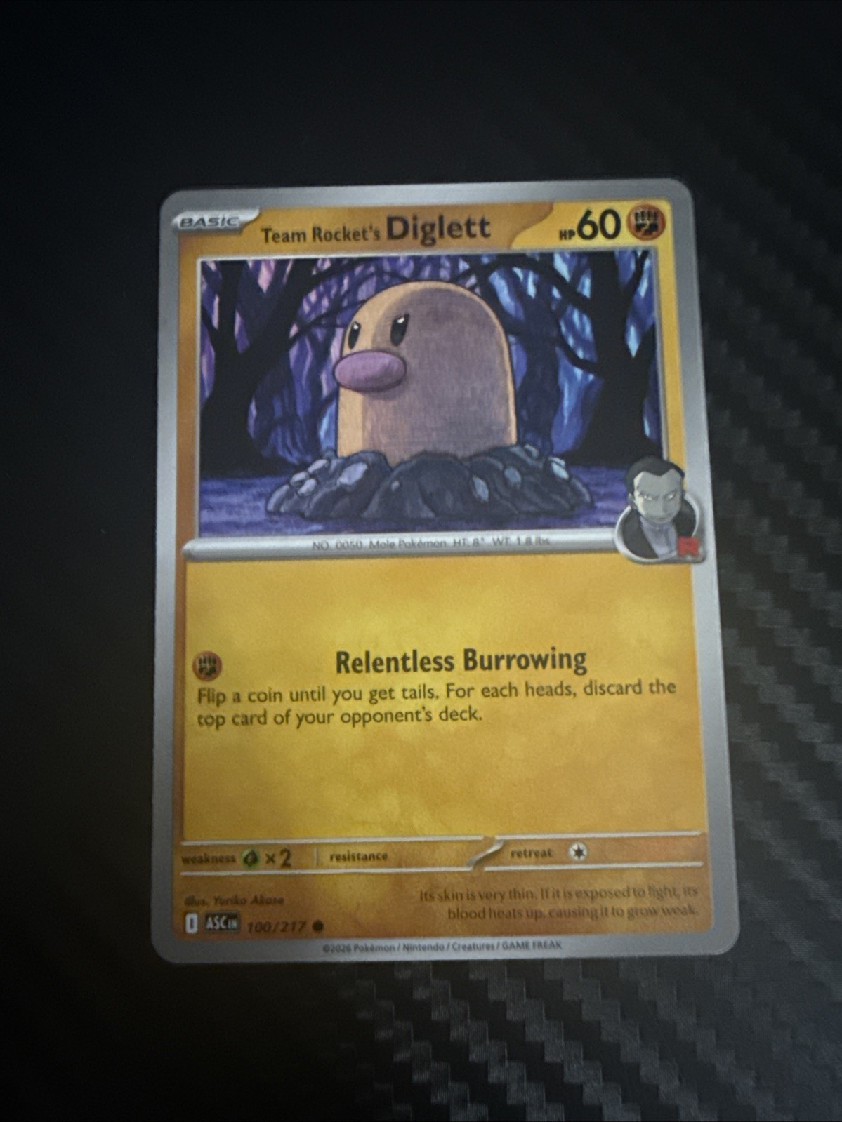 Team Rocket's Diglett (Team Rocket) 100/217 Me: Ascended Heroes