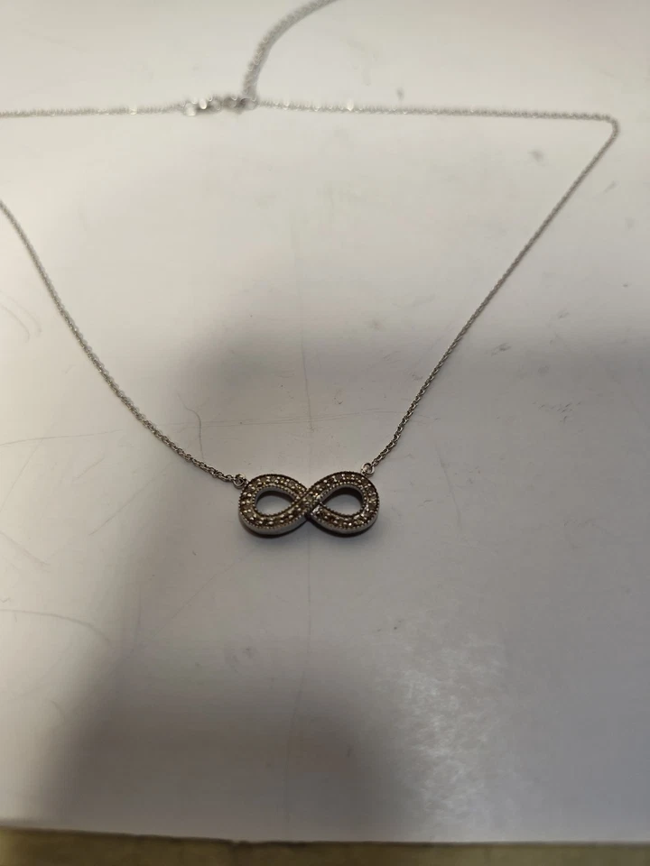 925 Sterling Silver Infinity Pendant Necklace – 16" Chain + Extension - Image 4 of 4