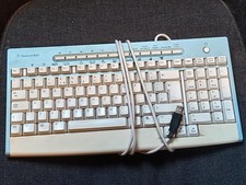 Packard Bell 9201 USB Tastatur beige und türkis QWERTZ für Retro Desktop PC