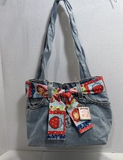 Strawberry Shortcake Handmade Levi  s Denim Studded Handbag W/Key Chain /Belt