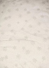 100 Cotton Christmas Holiday Silver Metallic Snowflakes On White Fabric FQ
