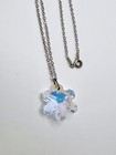 Crystal Snowflake Pendant Vintage Necklace 925 Sterling Silver 18” Chain — photo 1
