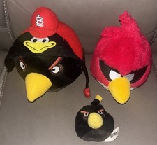 Angry Birds Space 5 Red Bird Plush Black Bird St Louis 5" Bean Bag Lot