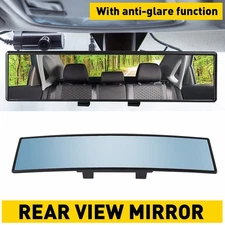 300MM Convex Interior Clip On Rear View Blue Tint Mirror Universal New