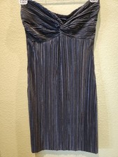 PrettyLittleThing Black Plisse Knot Detail Bandeau Bodycon Dress, SZ US 4, NWT