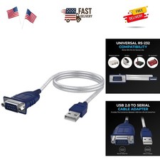 USB 2.0 to Serial 9 Pin DB 9 RS 232 Converter Cable, Prolific Chipset, HEXNUT...