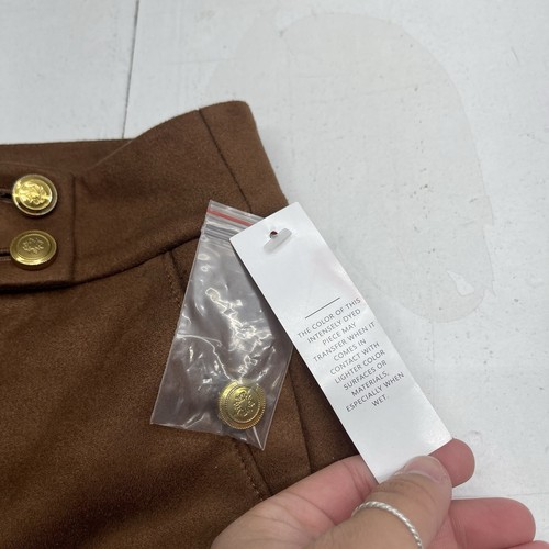 White House Black Market Brown Faux Suede Straight Leg Pants Women’s Size 8 - Picture 4 of 10
