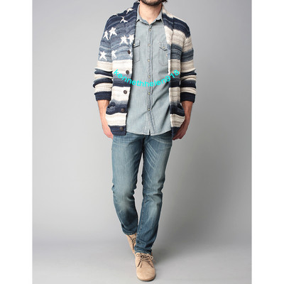 DENIM & SUPPLY RALPH LAUREN FLAG GRAPHIC CARDIGAN SWEATER